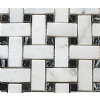 China White - Black Marquina Polished Basket Wave