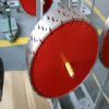 Loop cutting blades.