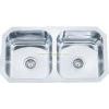 Stainless steel undermount double bowl sinks