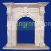 Hunan White Marble Fireplace Mantel