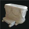 Carved marble bathtub, stone tub.