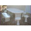 Stone table and benches