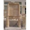 limestone,travertine,marble fireplace,statue,flower pot,carving