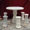 Carved Stone Table and Bench (QTS008)