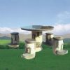 Carved Stone Table and Bench (BT-001)