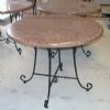 Stone Table (Maple Red with Iron Base) (G562)