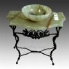 Green Onyx Sinks with Iron Stand