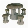 Carved Stone Table and Bench (BT-001)