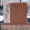Engraved Flower Headstone